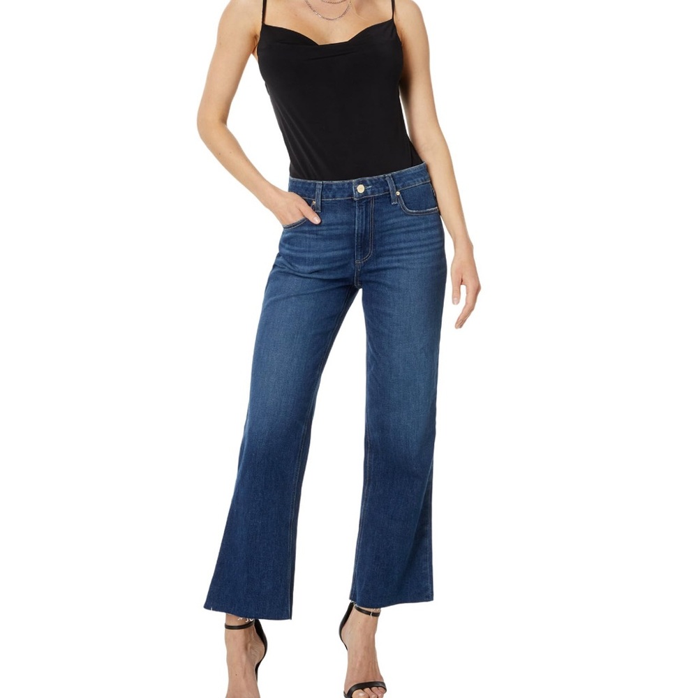 Paige Leenah Raw Hem Ankle Denim Jeans
